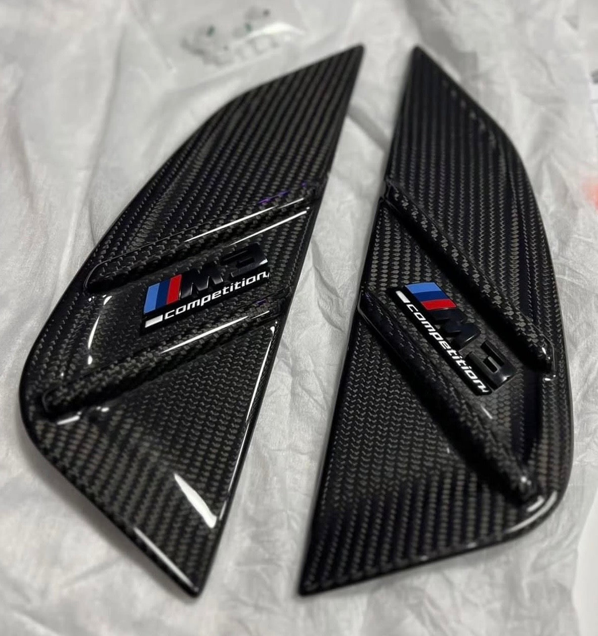 Full Dry Carbon Fiber Fender Garnish Side Trim Cover Set For 2021-2025 BMW G82 G83 M4