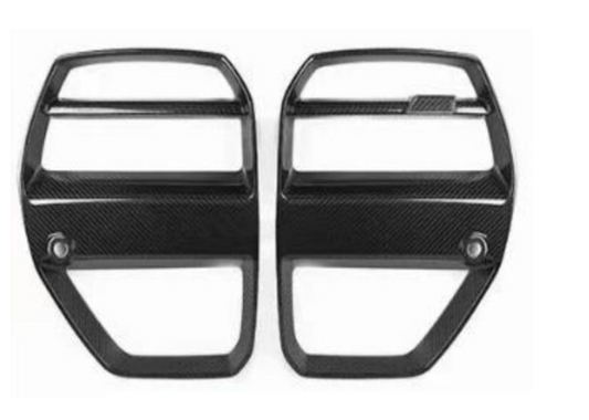 Carbonique V-Style Dry Carbon Fiber Front Grille with Anti-Stone Mesh for BMW M3/M4 (G80 G81 G82 G83) – 2021+
