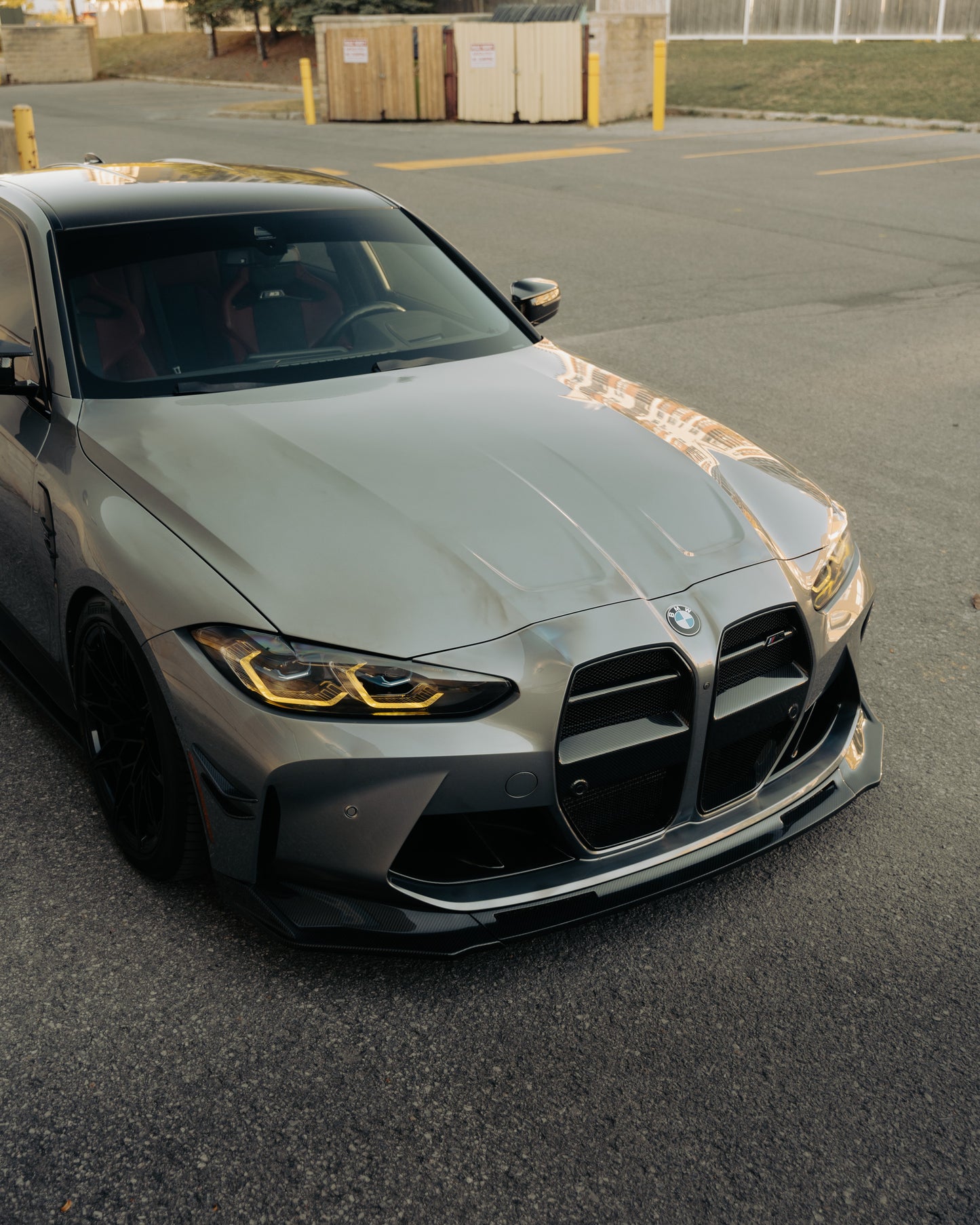 Carbonique High-Quality 3-Piece Dry Carbon Fiber V-Style Front Lip Spoiler for BMW G80/G82 M3 & M4 (2021 & Up)