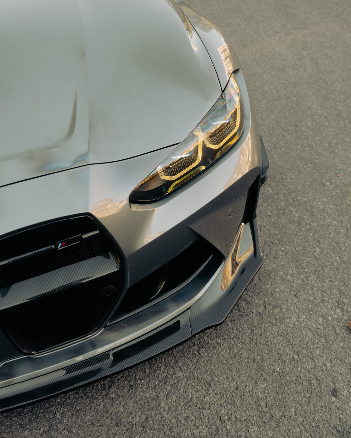 Carbonique High-Quality 3-Piece Dry Carbon Fiber V-Style Front Lip Spoiler for BMW G80/G82 M3 & M4 (2021 & Up)